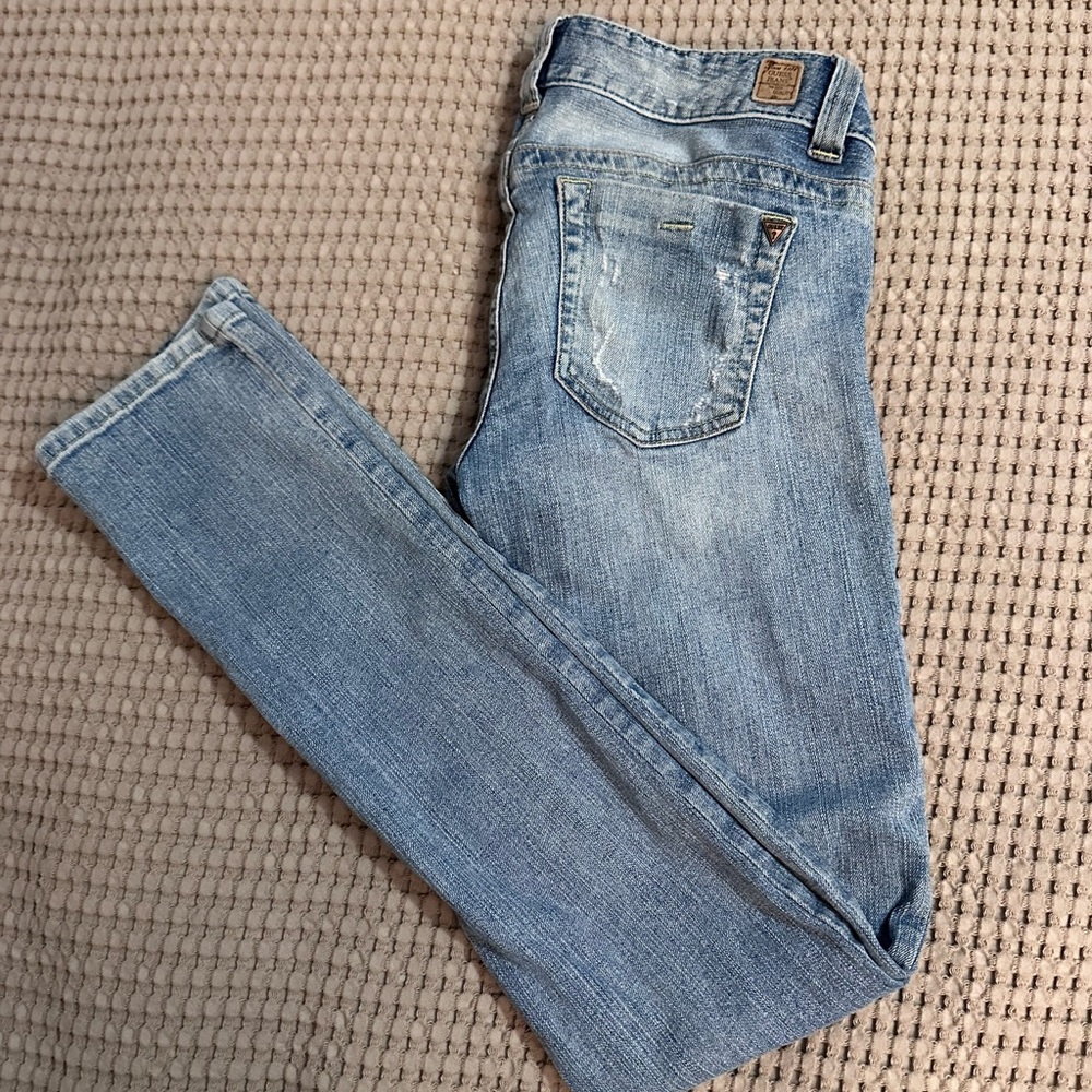 Guess Daredevil Skinny Leg Jeans Light Blue Denim 28 Women’s